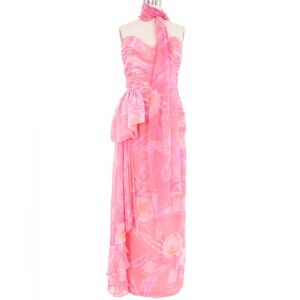 VINTAGE 1970s Lillie Rubin Chiffon Gown